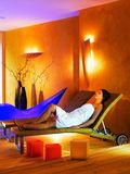 Relaxing in resting area