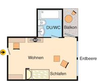Hotel Sonne - Einzelzimmer Erdbeere